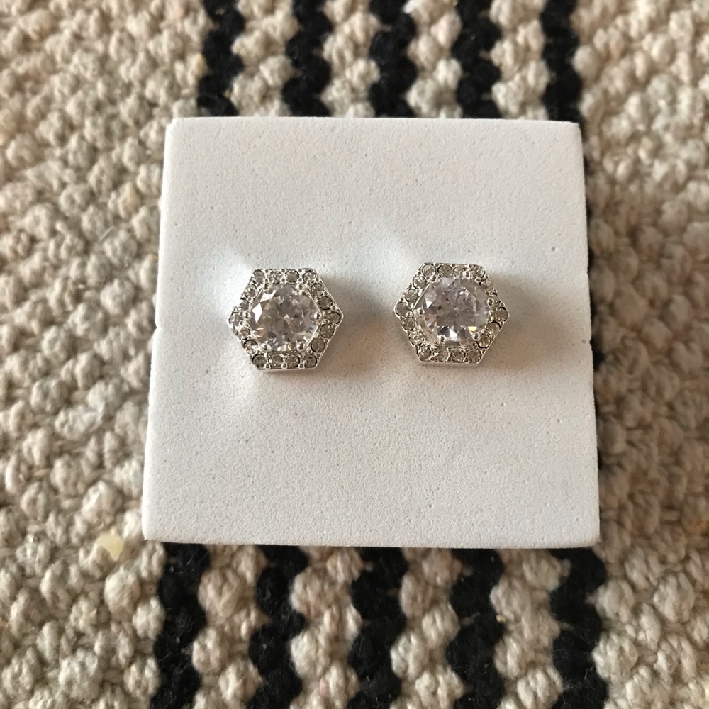 Origami Owl Stud Earrings w Hex Halo